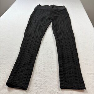 CBR Leggings Womens Medium Black NEW Honeycomb Scrunch Butt Bow LZR9281N